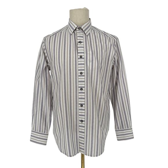 Robert Graham Woven Button Front Long Sleeve Shirt SLATER White Purple M - Picture 5 of 10